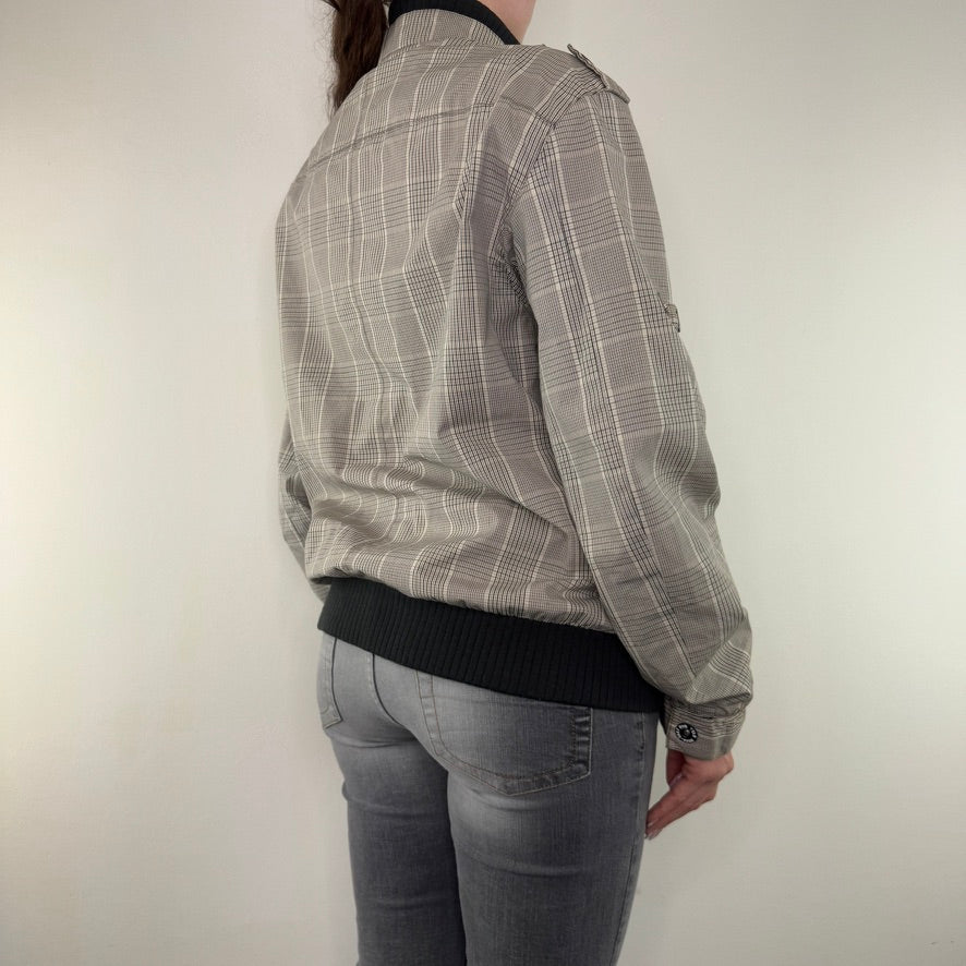 Y2K vintage tartan lightweight zip up jacket