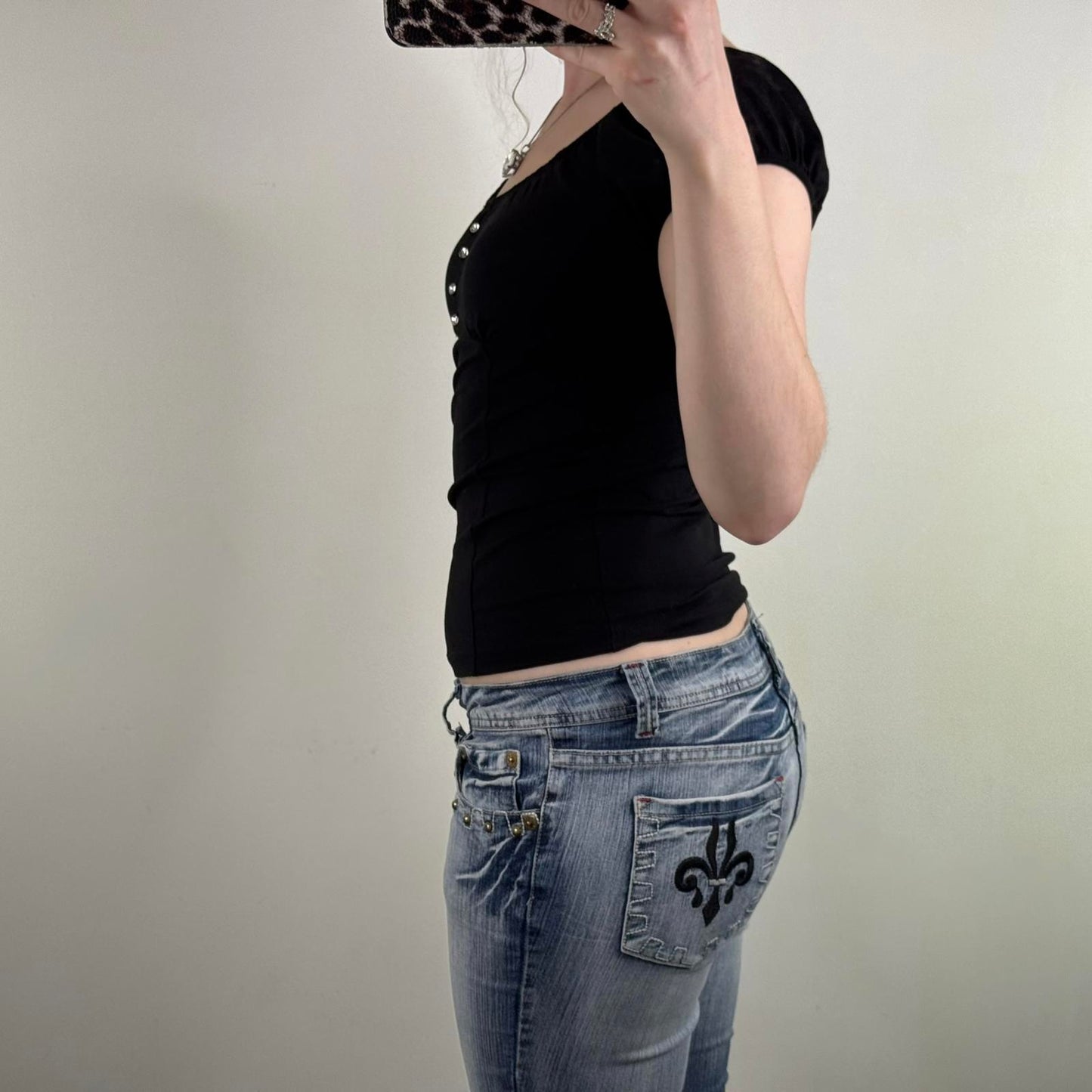 Y2K vintage milkmaid top cap sleeve rhinestone ruched bust flattering fitted