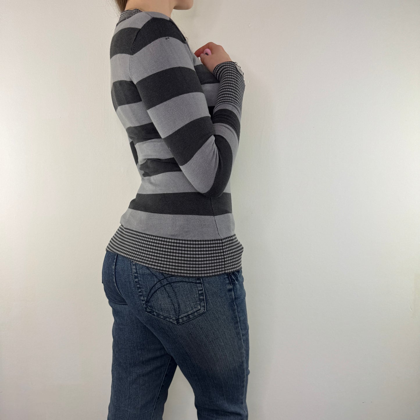 Y2K vintage Jane Norman striped fine knit jumper