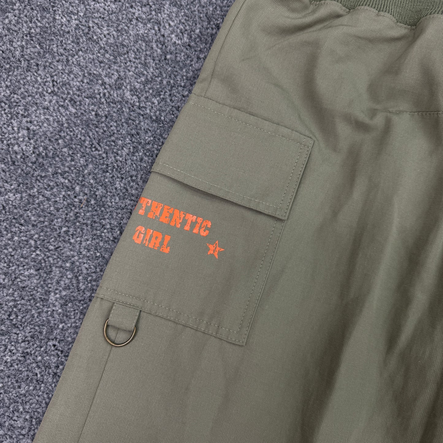 Y2K stretchy waistband cargo baggy trousers