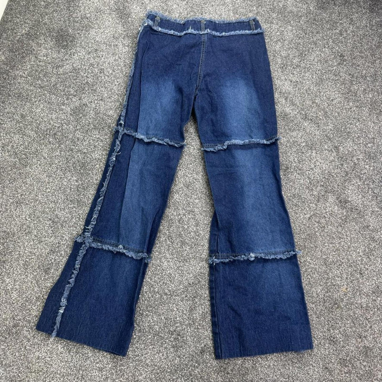 Y2K vintage patchwork denim flared jeans