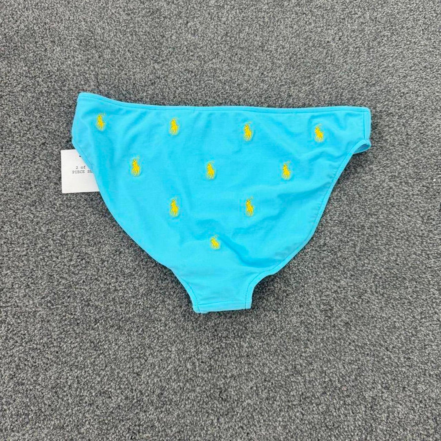 Polo Ralph Lauren logo bikini bottoms baby blue yellow