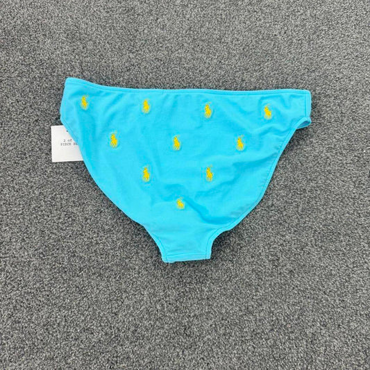 Polo Ralph Lauren logo bikini bottoms baby blue yellow