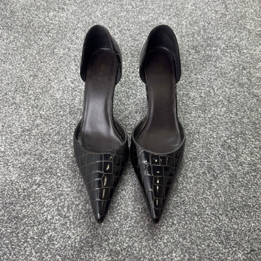 Y2K vintage crocodile print pointed toe heels