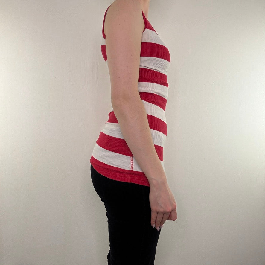 Y2K vintage stripy long line tank top