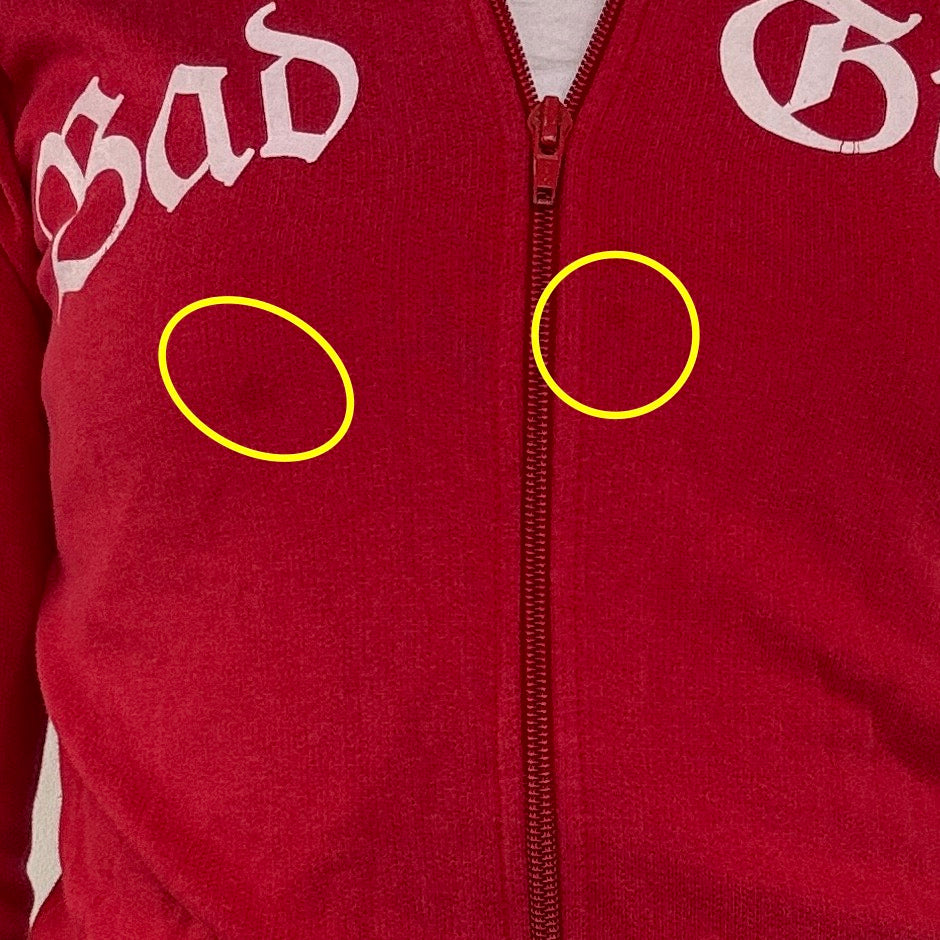 Y2K vintage zip up jumper bad girl slogan zip up lightweight high neck