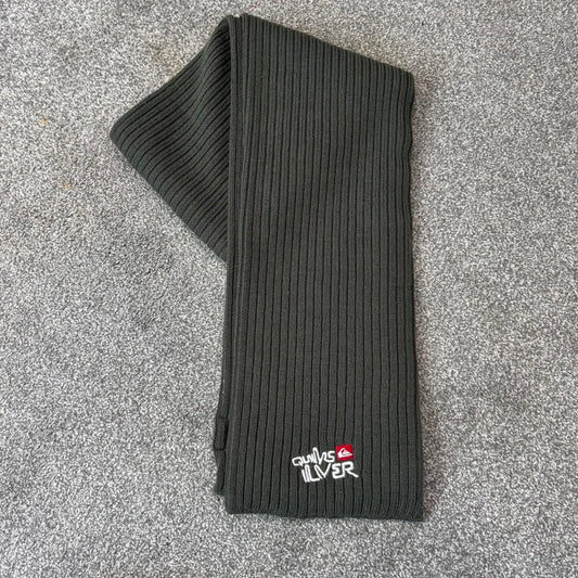 Y2K vintage Quiksilver chunky knit scarf ribbed logo
