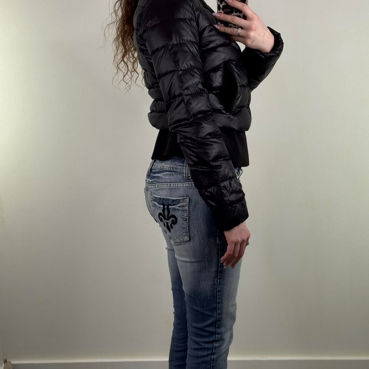 maje puffer jacket coat padded zip up round neckline quilted feather down