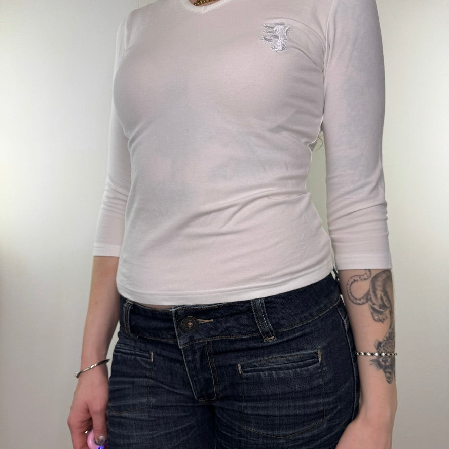 Y2K vintage Pringle 3/4 length sleeve top