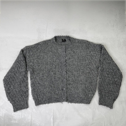 Urban Outfitters wool blend jumper button up cardigan dark grey