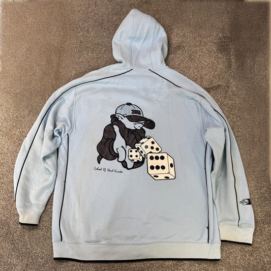 90s Y2K vintage School of Hard Knocks zip up hoodie graphic print baggy hip hop