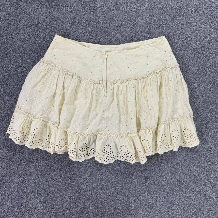 Y2K low rise tiered boho coquette mini skirt