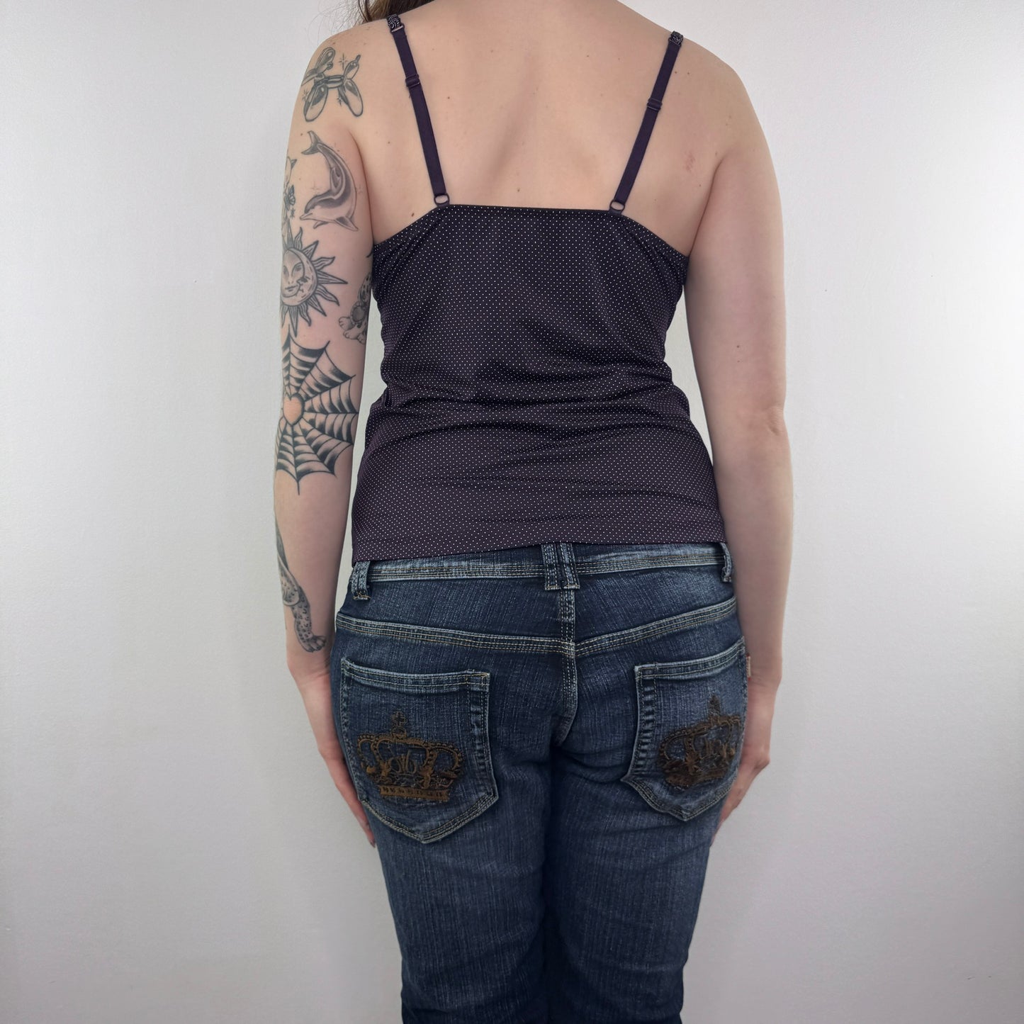 Y2K vintage spotty stretchy cami top