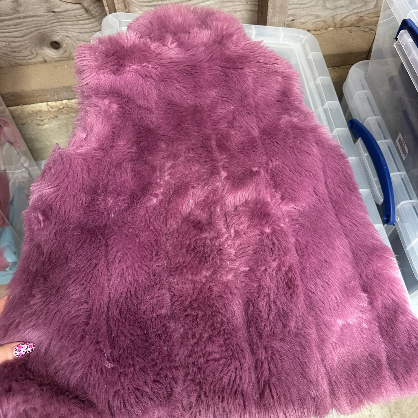 Y2K vintage purple faux fur gilet zip up sleeveless jacket