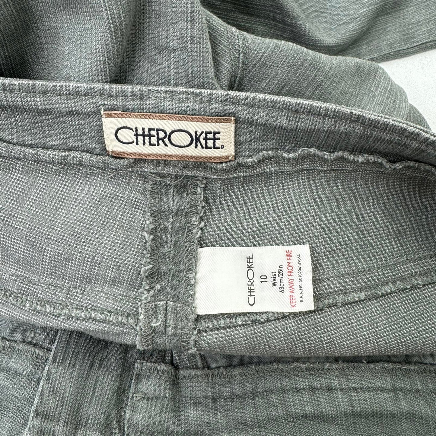 Y2K vintage stretchy capri denim jeans cropped cargo front zipper light grey