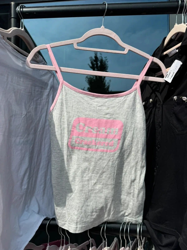 Y2K vinatge slogan cami top