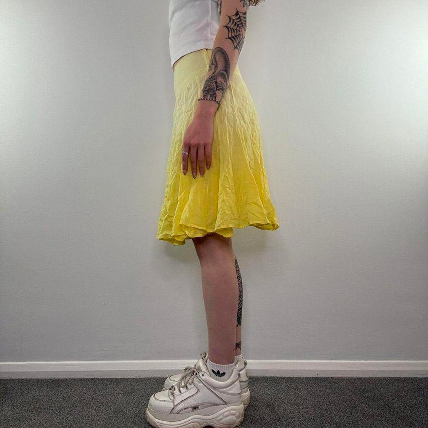 Y2K vintage summer ombre floaty midi skirt knee length a line flowy beach