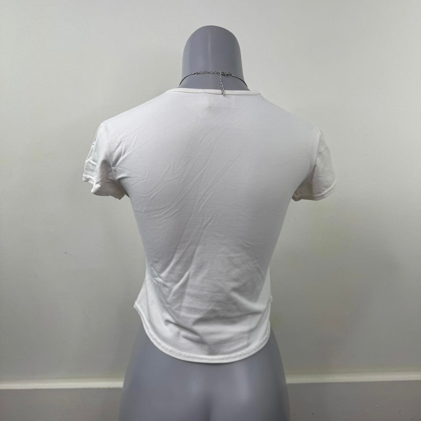 Y2K vintage Morgan De Toi baby tee short sleeve top slinky text fitted stretchy