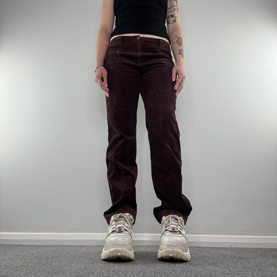 Y2K straight corduroy mid rise jeans