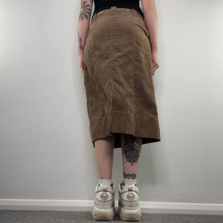 Y2K corduroy maxi skirt