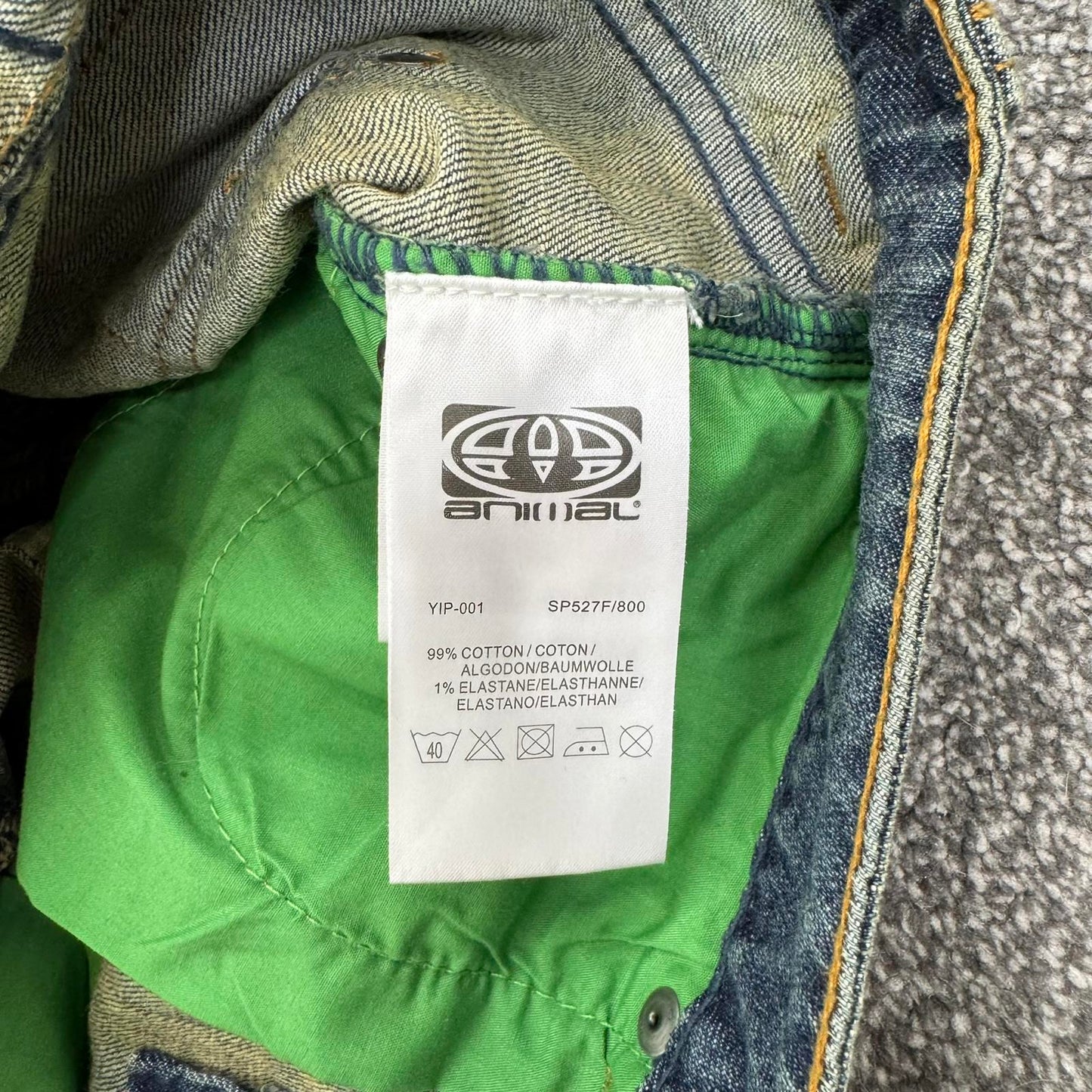 Y2K vintage Animal denim mini skirt mid rise tartan plaid check hem distressed