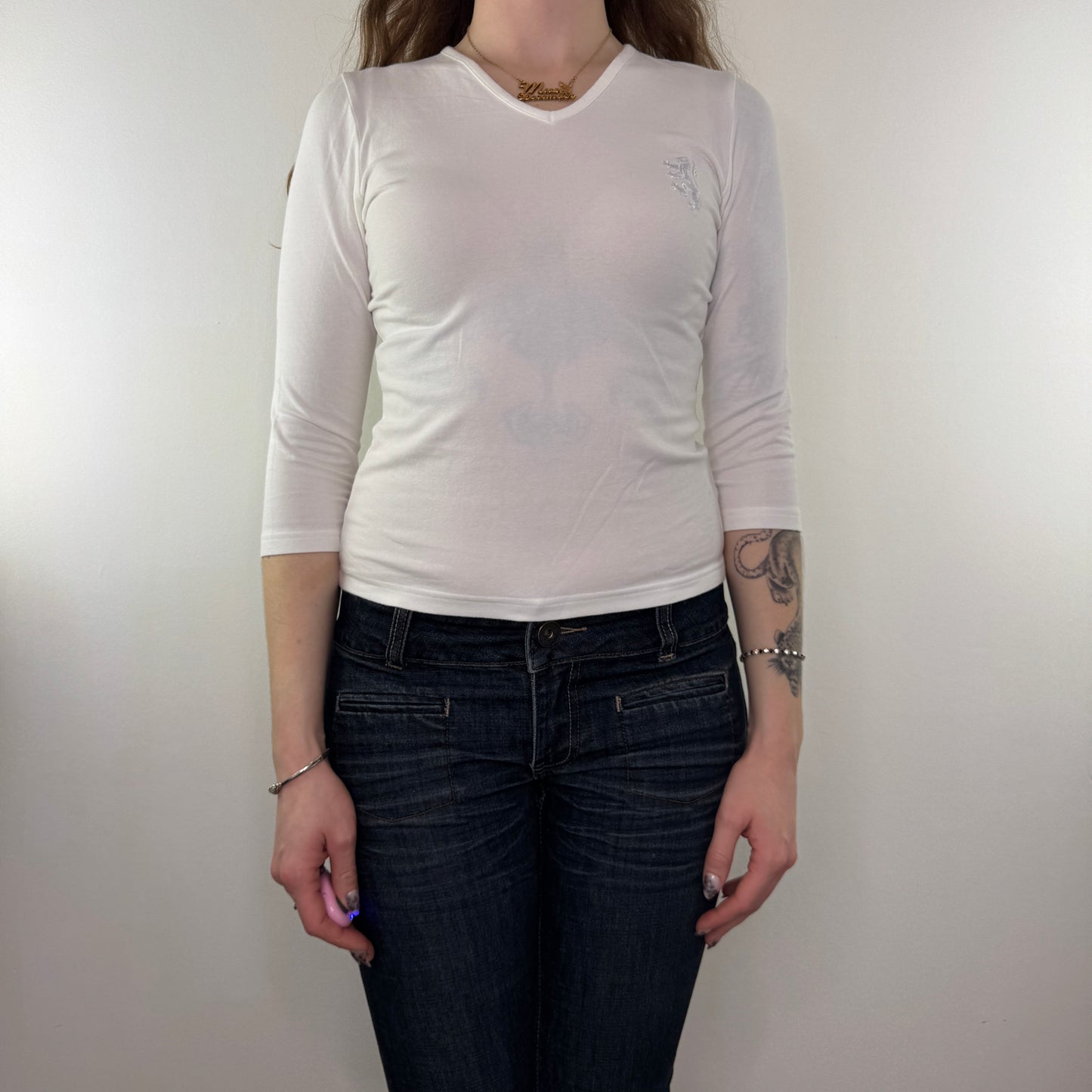 Y2K vintage Pringle 3/4 length sleeve top