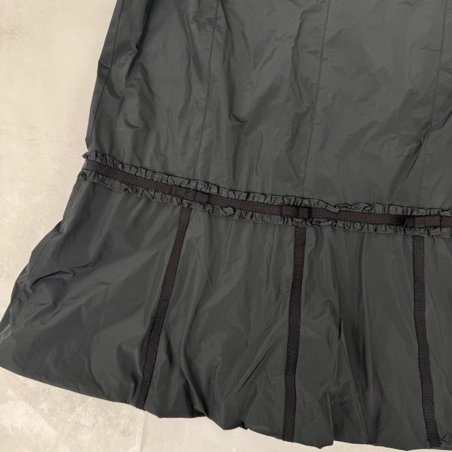 Y2K vintage Karen Millen midi skirt a line bow ruffle coquette office tailored