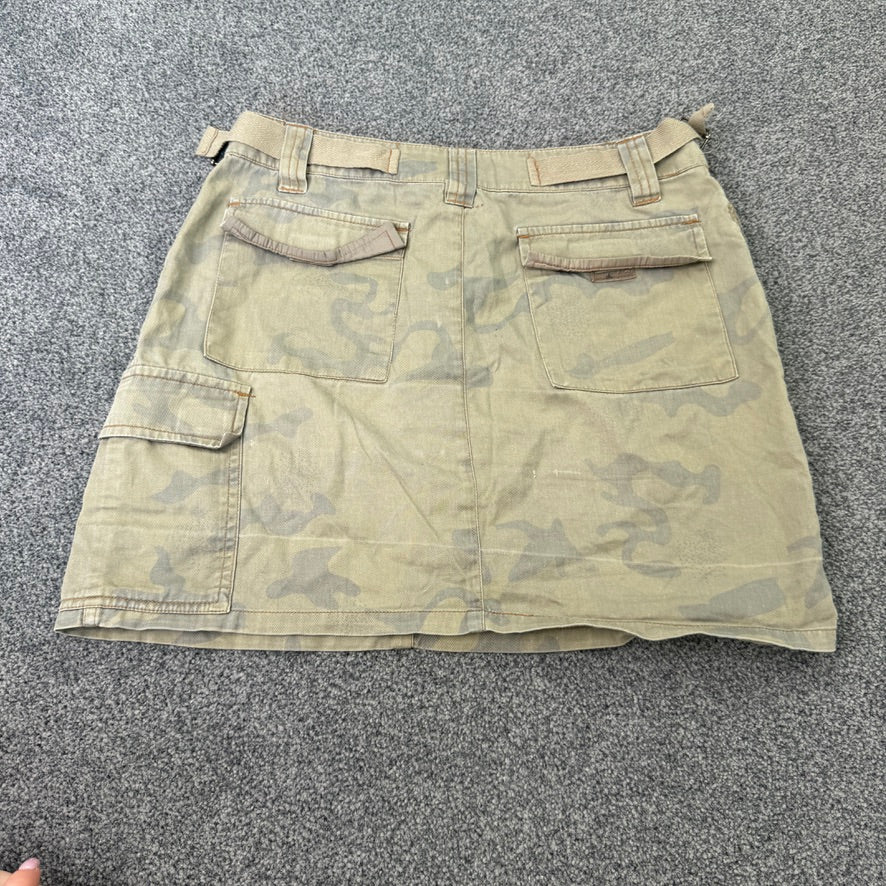 Y2K mid rise cargo camo mini skirt