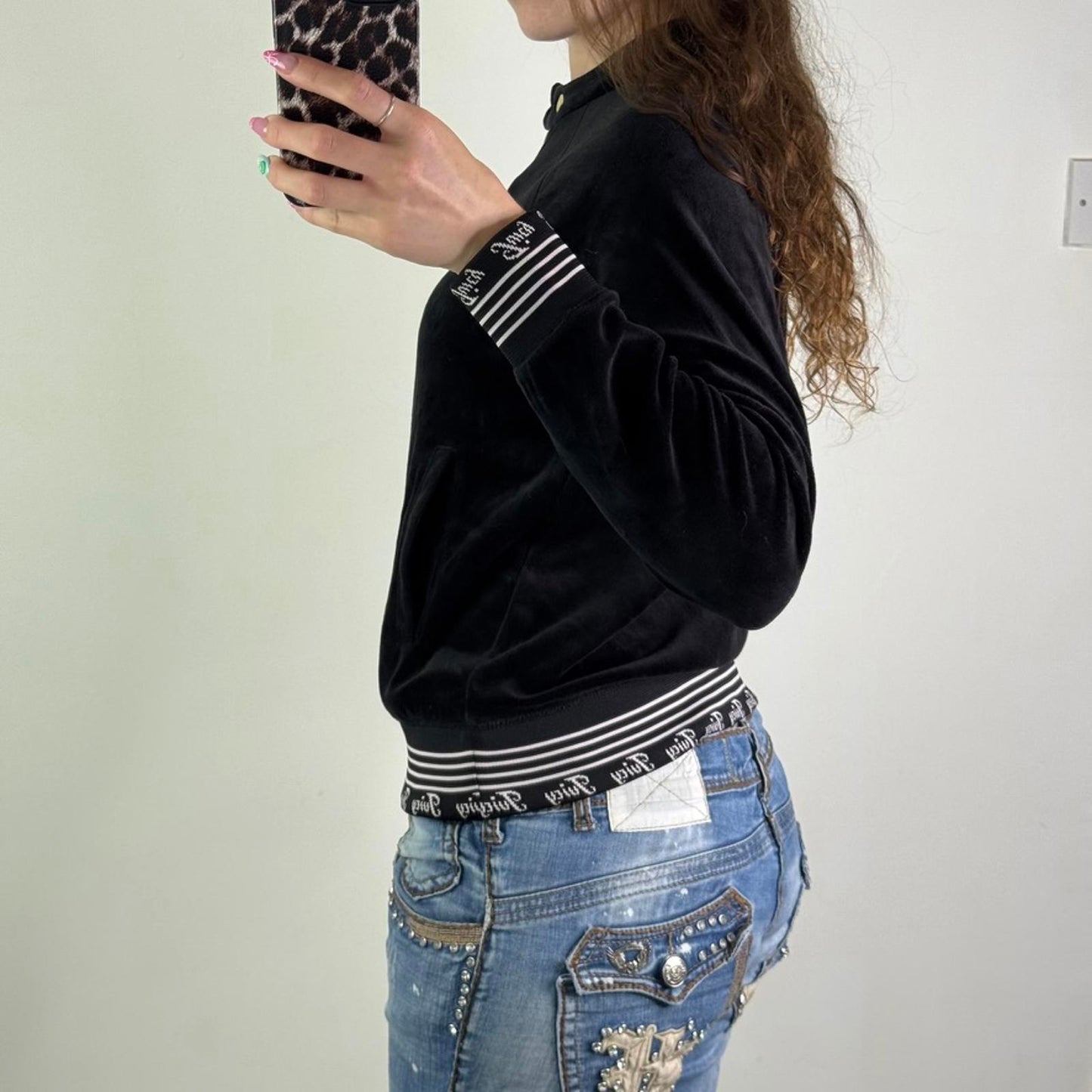 Vintage Juicy Couture black zip up velour jumper