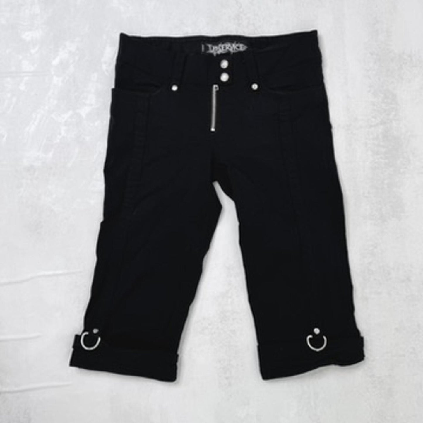 Vintage Lip Service capri trousers low rise stretchy studded zip up cropped stud