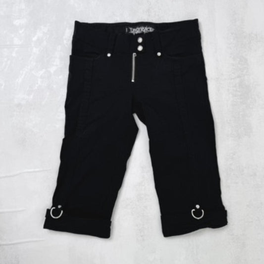 Vintage Lip Service capri trousers low rise stretchy studded zip up cropped stud