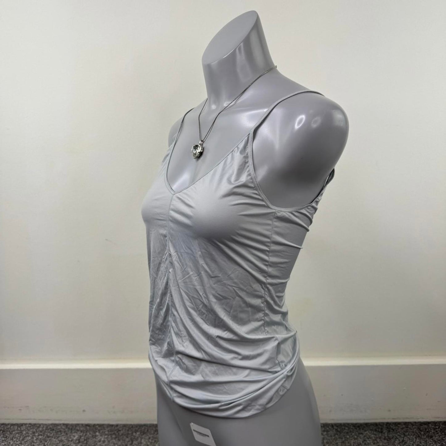 Lightweight silver cami tank top stretchy grey