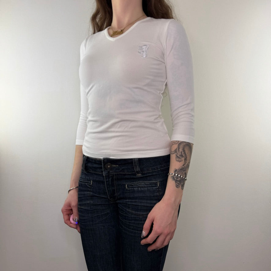 Y2K vintage Pringle 3/4 length sleeve top