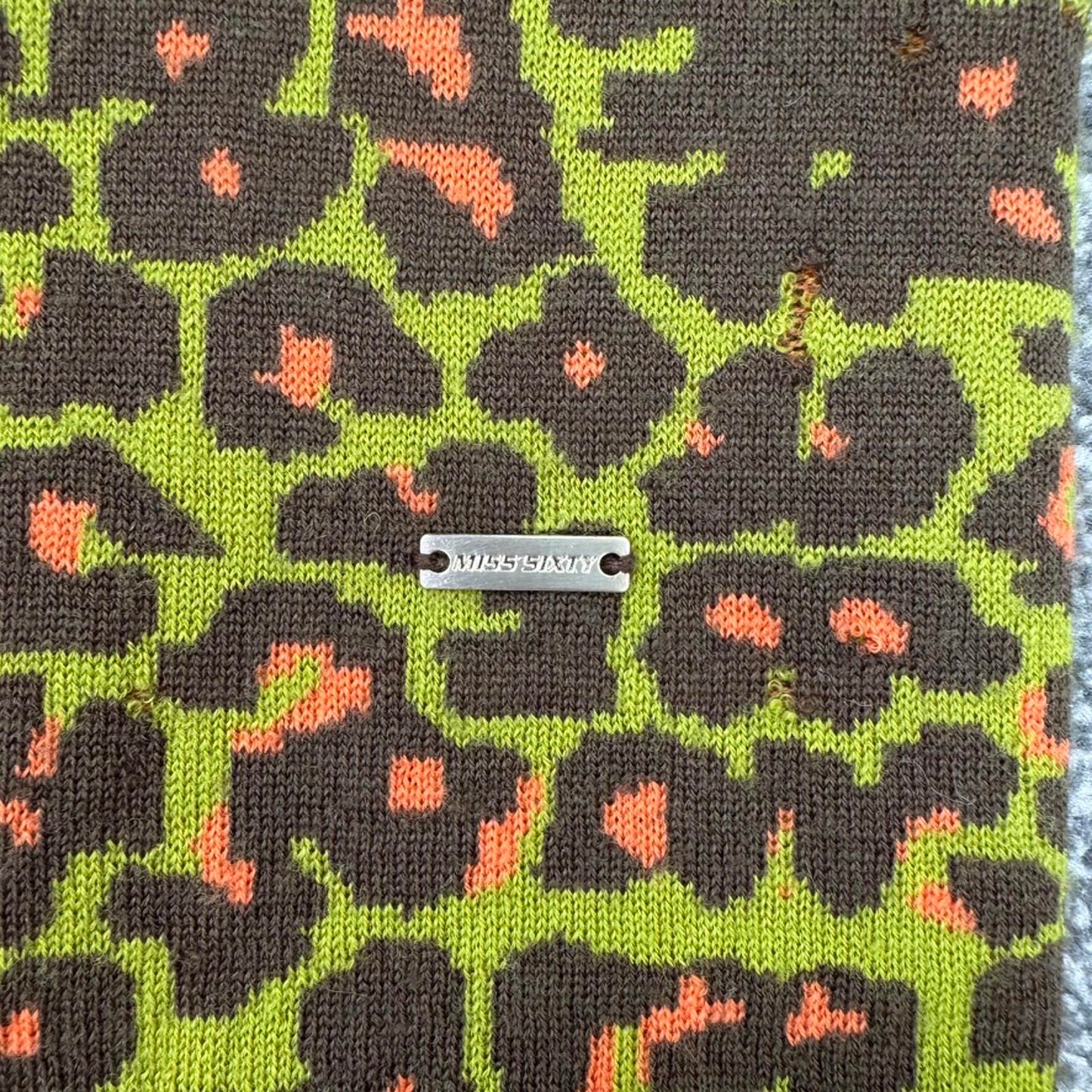 Y2K vintage Miss Sixty 100% wool mini dress knitted long sleeve stretchy short