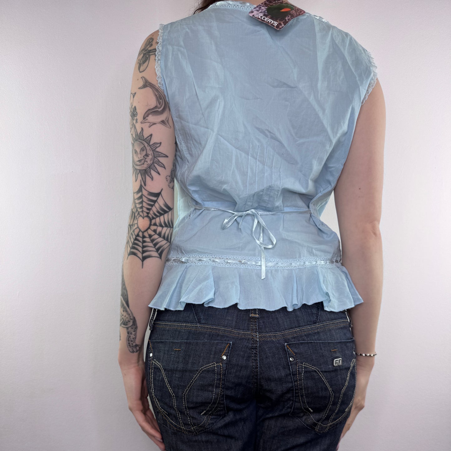 Y2K vintage coquette sleeveless button up blouse top