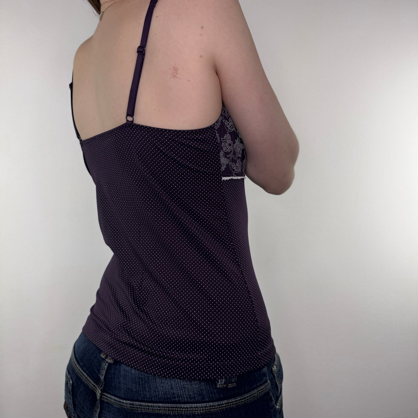 Y2K vintage spotty stretchy cami top