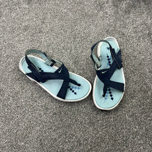 Y2K vintage Nike ACG sandals strap thong baby dark blue white sporty