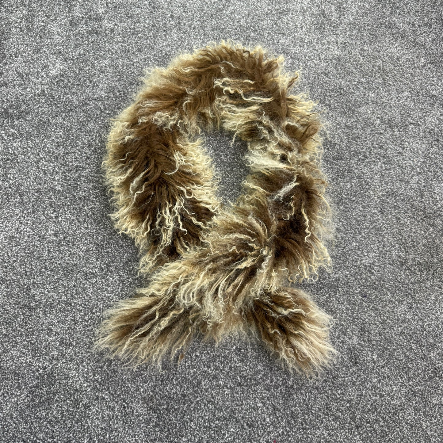 Y2K vintage mongolian fur scarf two tone