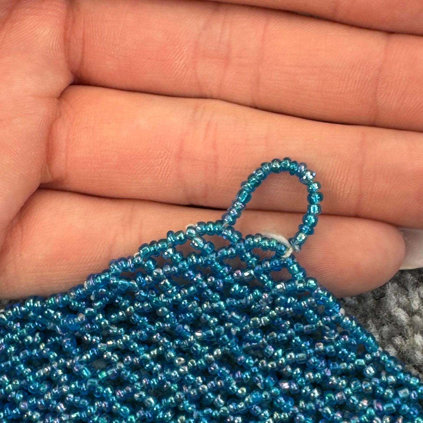 Y2K vintage beaded micro mini shoulder bag blue