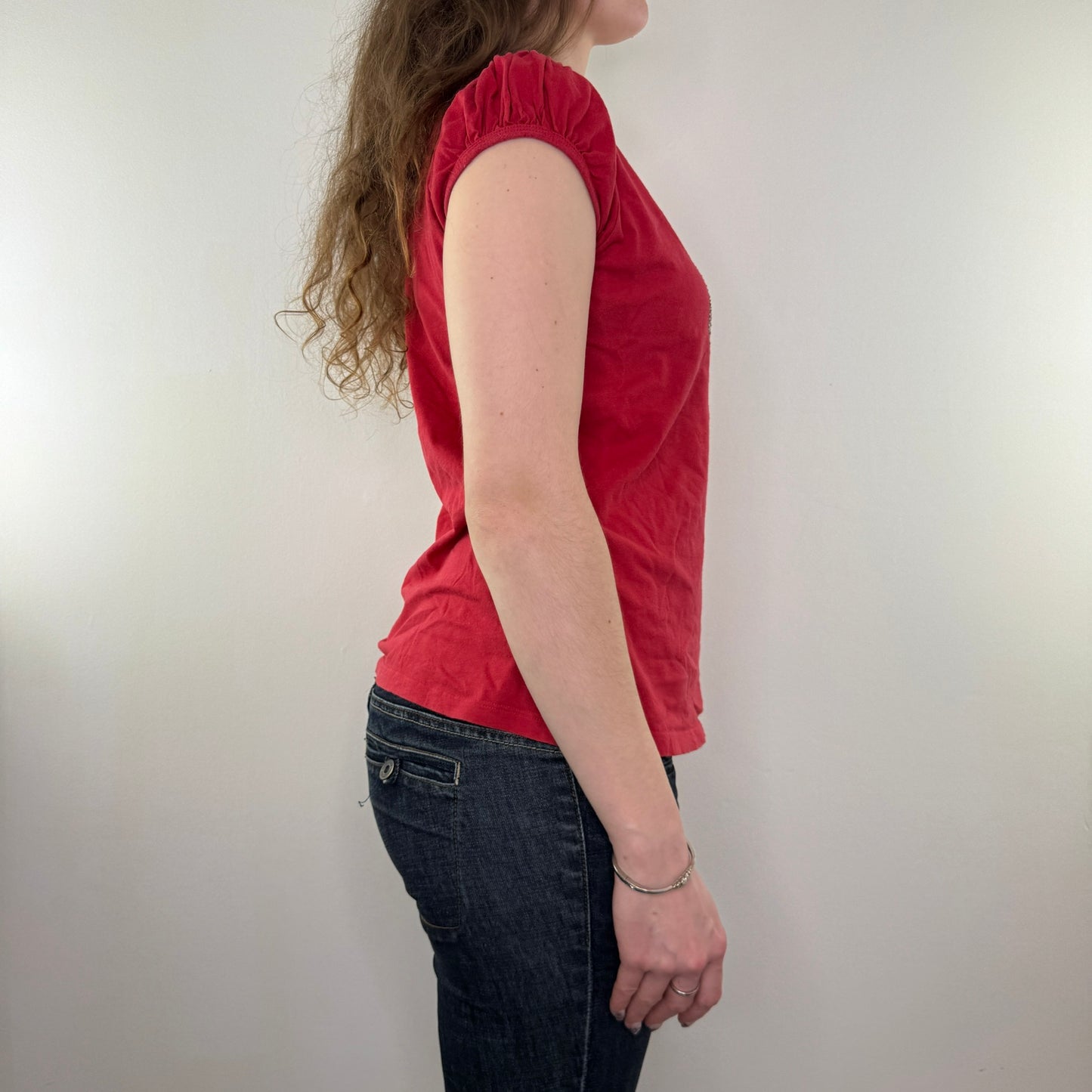 Y2K vintage rhinestone skull t shirt top