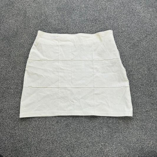 Y2K vintage patchwork stretchy mini skirt bodycon white fitted