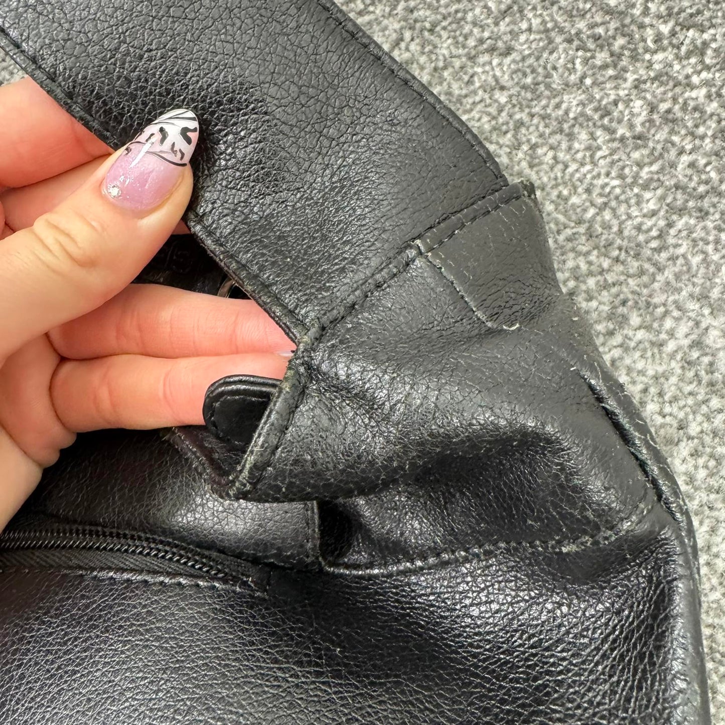 Y2K vintage genuine leather bucket shoulder bag crossbody compartments