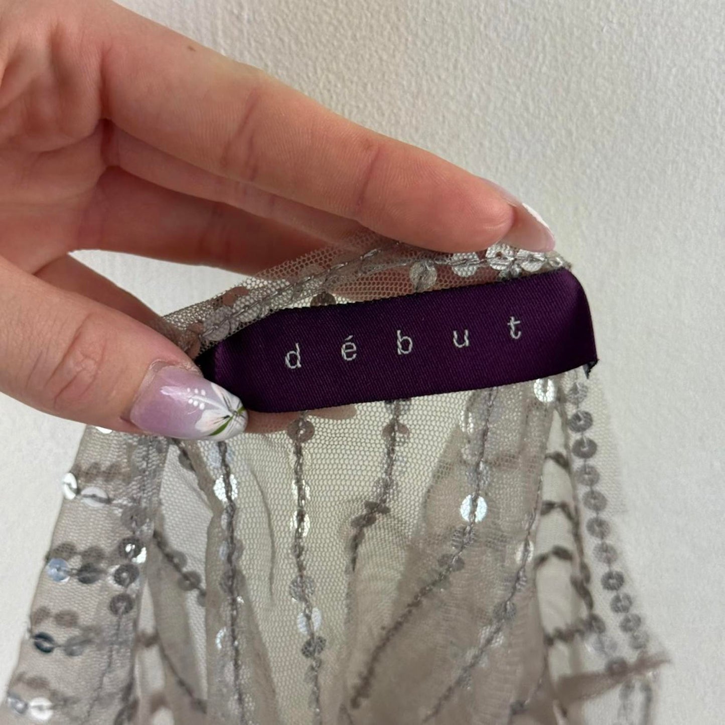 Y2K vintage cropped mesh shawl cape sequin embellished sheer boho festival chic