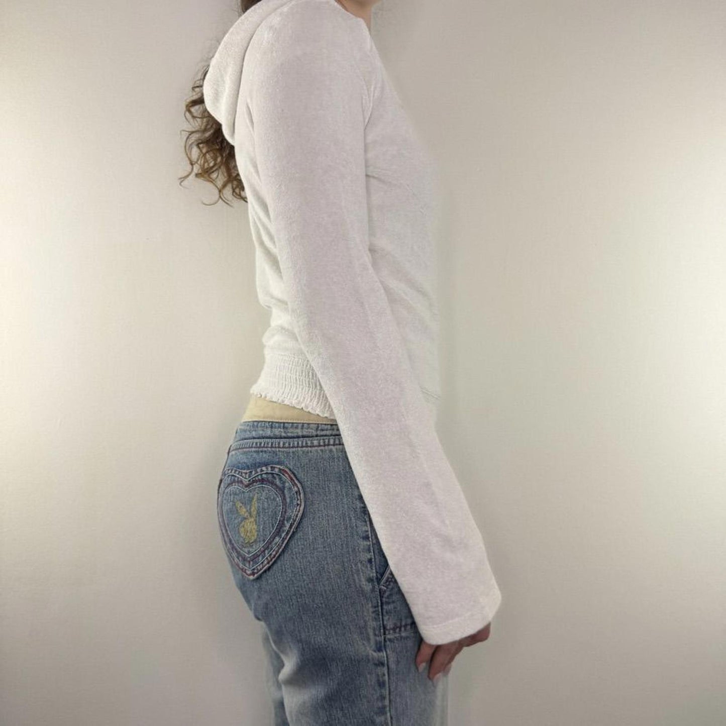 Y2K vintage Victoria’s Secret PINK towelling zip up hoodie flare sleeve