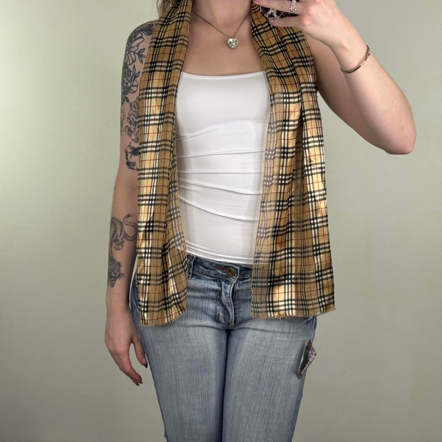 Y2K vintage novacheck scarf tartan lightweight sheer check print