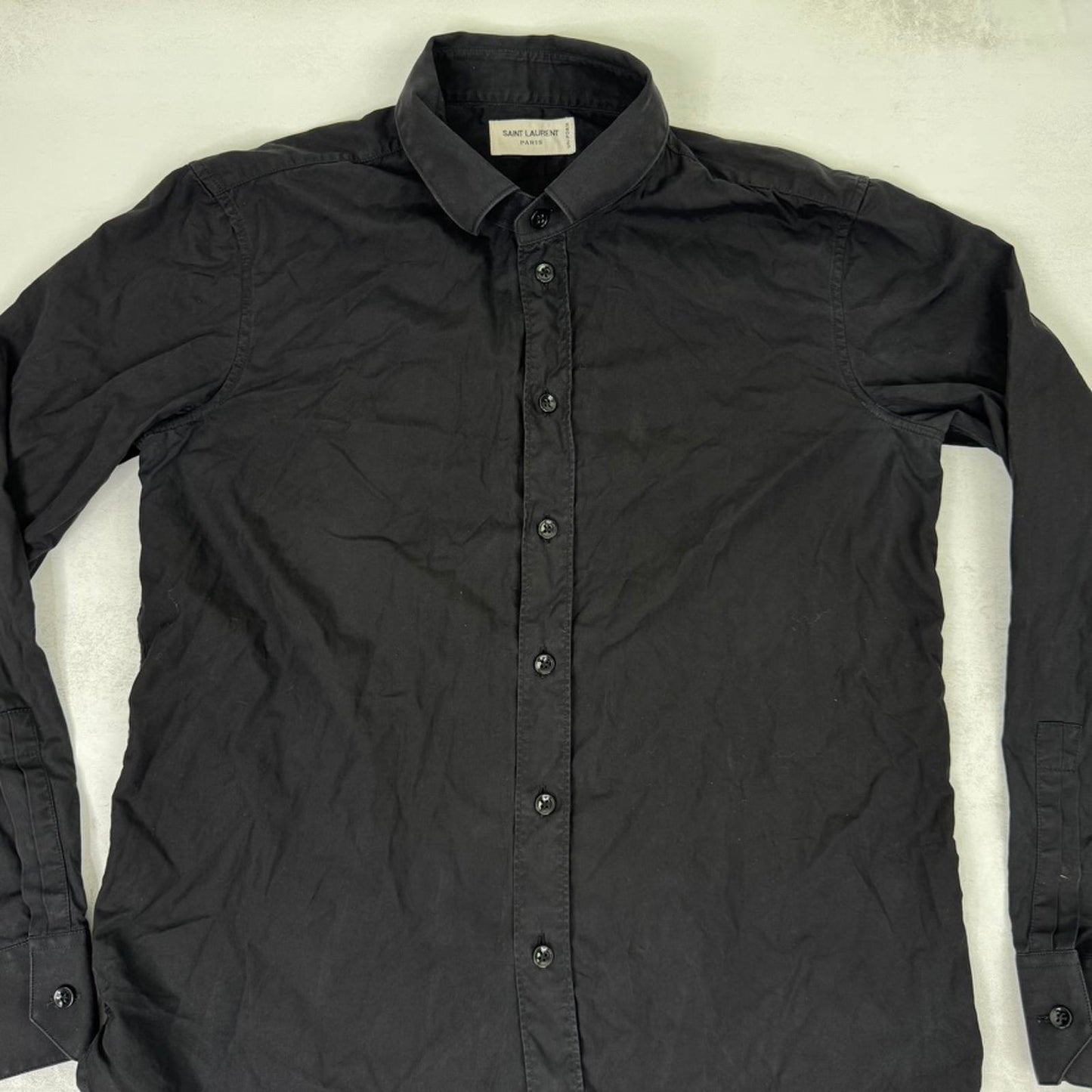 Saint Laurent uniform long sleeve shirt button up black tailor women's