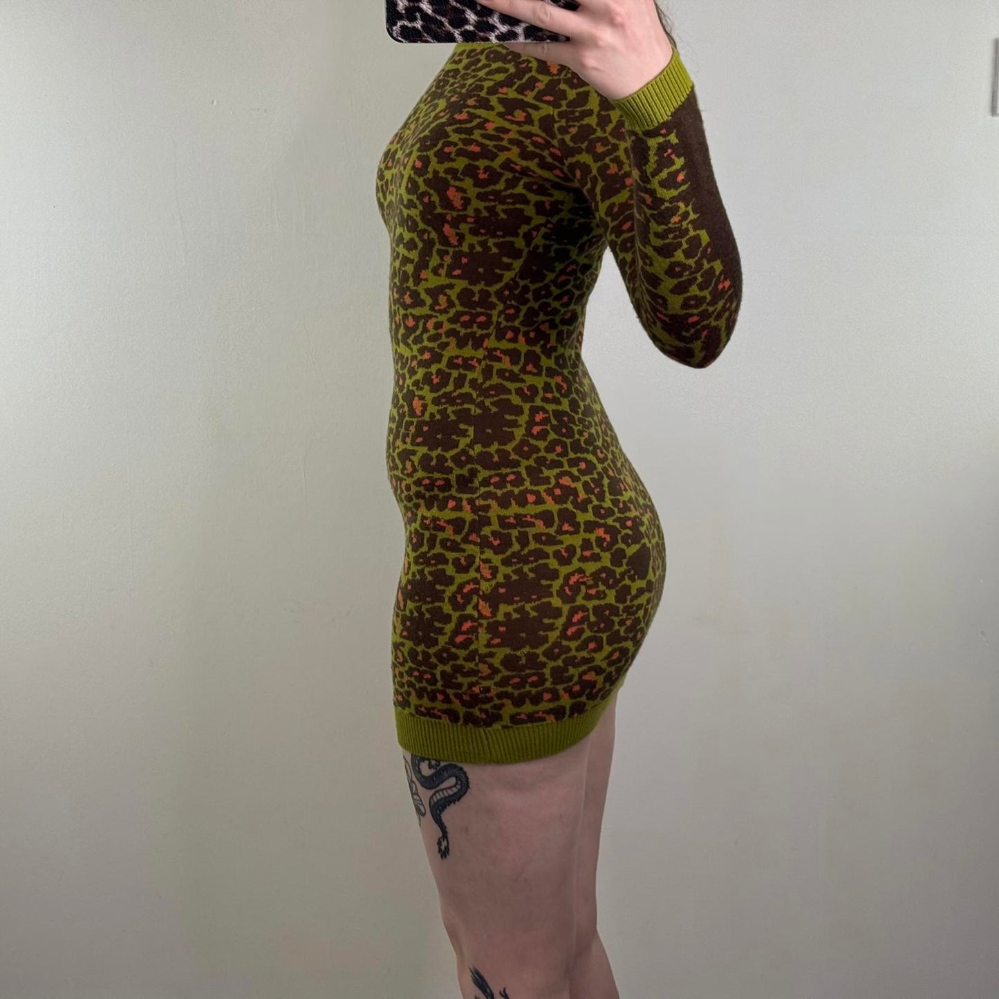 Y2K vintage Miss Sixty 100% wool mini dress knitted long sleeve stretchy short