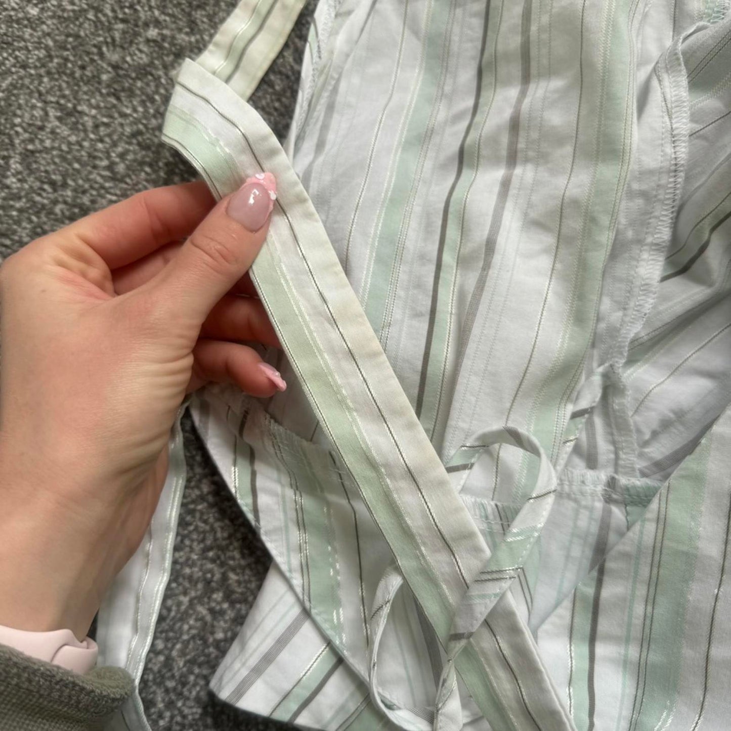 Y2K vintage stretch pinstripe short sleeve shirt