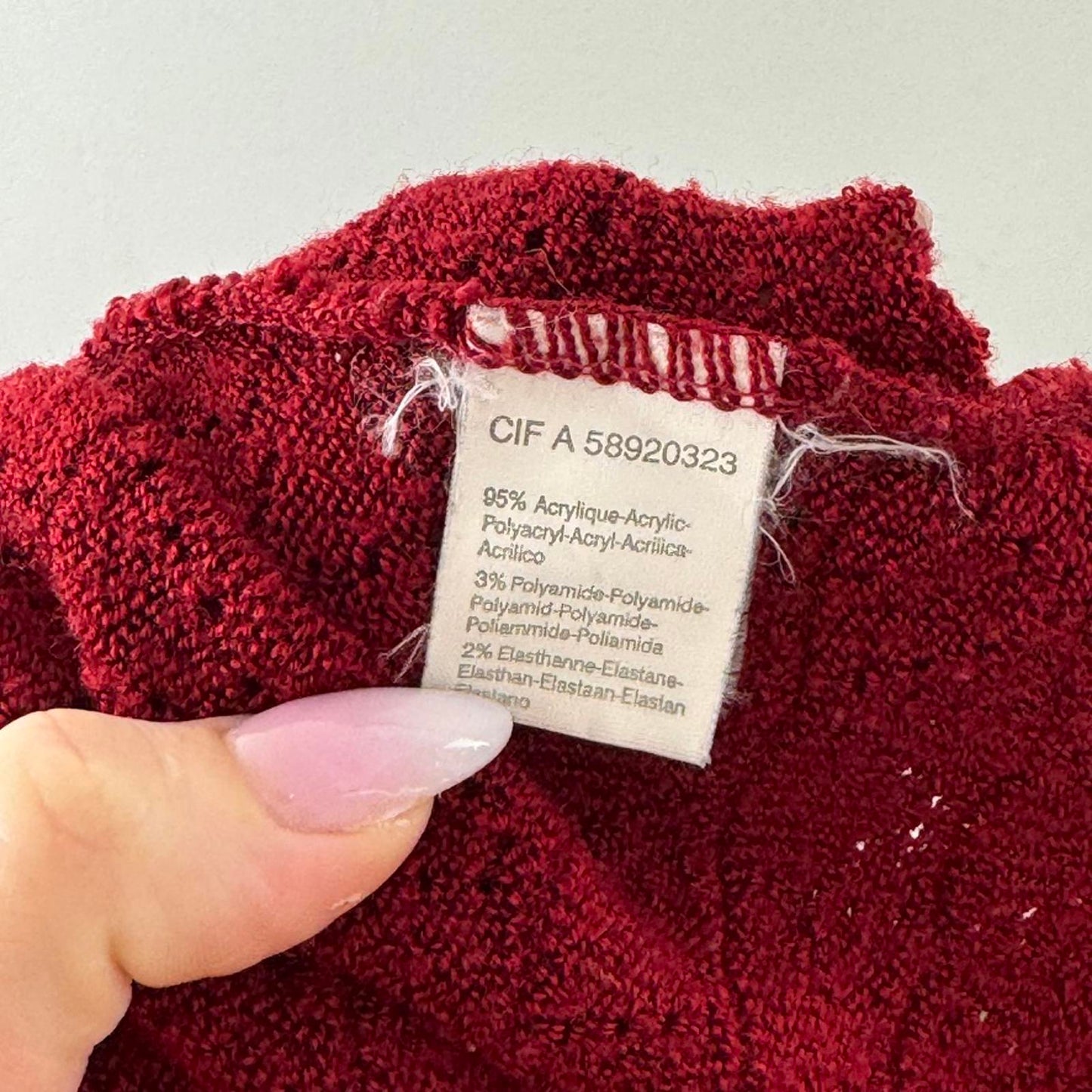 Y2K vintage knitted cami tank top red bow slight crop short length stretchy red