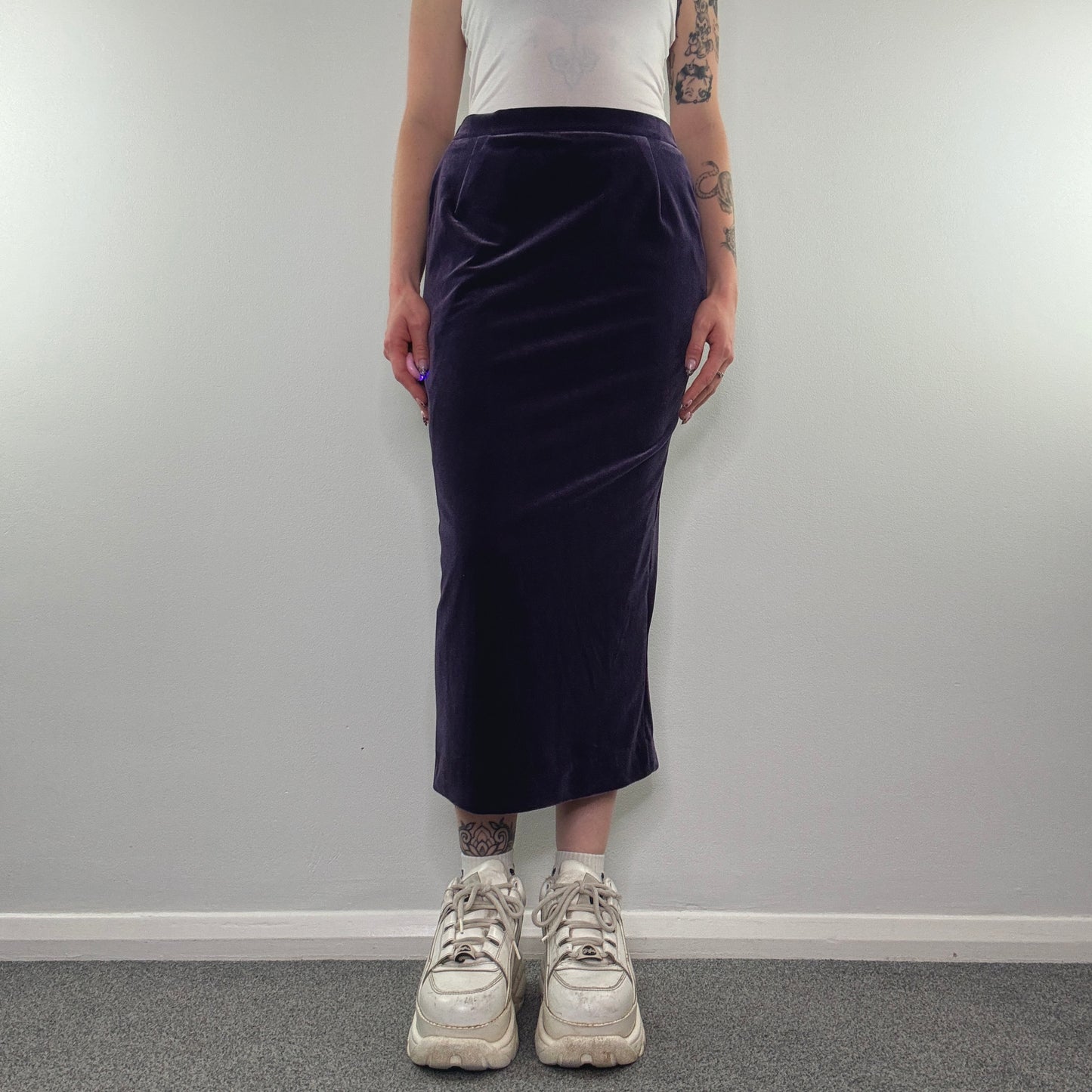 Y2K vintage whimsigoth velvet maxi skirt